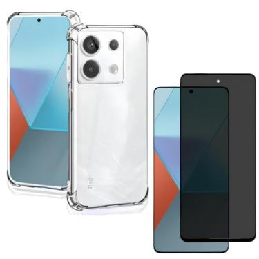 Imagem de Capa Capinha Anti Impacto + Película Privacidade 3D Para Redmi Note 13 Pro 5G Tela De 6,67 Polegadas - (Bluepink)