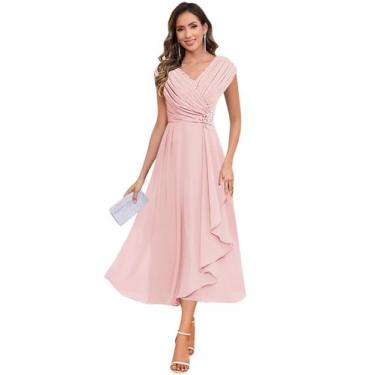 Imagem de Vestido Mãe da Noiva CDSSL Blush Pink A-Line 24W