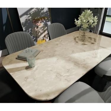 Imagem de Papel de parede com textura de mármore simulada à prova d'água, à prova de óleo, resistente a manchas, autoadesivo, ecológico, película protetora para bancada de banheiro e cozinha, resistente a altas