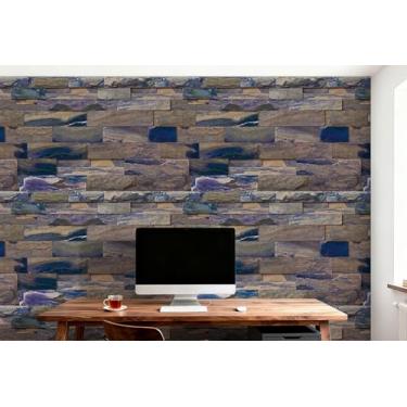 Imagem de Papel de parede retrô textura de tijolo PVC impermeável papel de parede autoadesivo para quarto sala de estar estudo e loja Cangyan 44,5 * 1000 cm