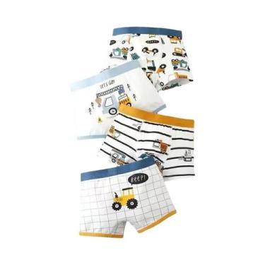 Imagem de Cuecas De Algodão Para Meninos Com Estampa De Carro, Shorts De Estampa