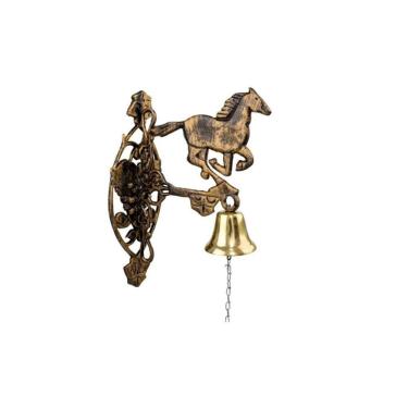 Imagem de Sineta Sino de Bronze de Parede Modelo Cavalo de Alumínio