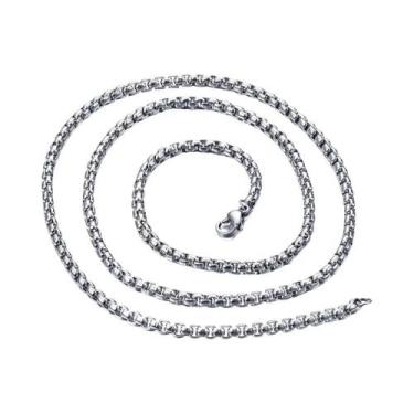 Imagem de Colar De Cadeia Em Aço Inoxidável De 3mm Em Ouro E Prata Para Mulheres