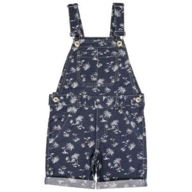 Imagem de Jardineira Infantil Look Jeans Sarja Estampada Marinho - 02 - UNICA-Masculino