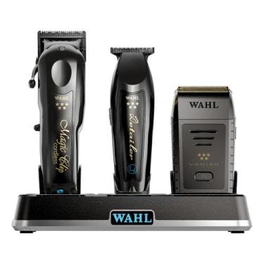 Imagem de Kit Máquinas Wahl Cordless Black Profissional Barber Premium Bivolt, B
