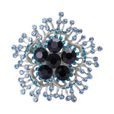 Imagem de Broches De Luxo Femininos Com Strass Em Formato De Flor, Alfinetes De 