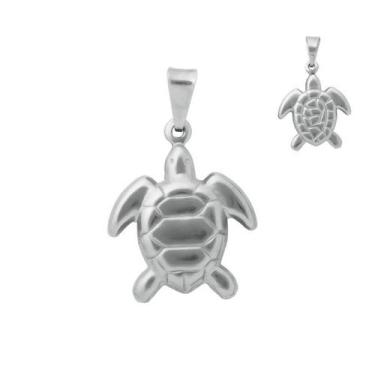 Imagem de Pingente tartaruga banhado ouro branco - Lua Mistica