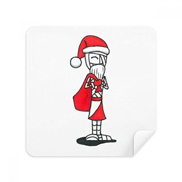 Imagem de Saco de chapéu de Papai Noel Hórus de Natal para óculos limpador de tela tecido de camurça pacote com 2