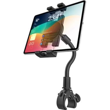 Imagem de GDZN Suporte para tablet de bicicleta Gooseneck Spin, suporte para tablet de esteira de bicicleta ergométrica, suporte para guidão elíptico de bicicleta interna para iPad Pro 12,9/Air/Mini, Galaxy