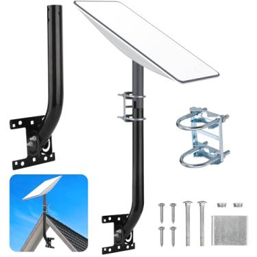 Imagem de Sactulaz Antena J-Pipe de 38 cm para montagem em poste Starlink, suporte de parede longo Starlink, montagem de tubo Starlink, kits de montagem de adaptador de tubo de montagem para antena satélite