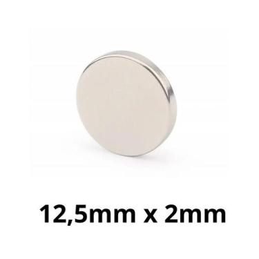 Imagem de Kit 5 Peças Imã Neodímio Disco Magnético N35  12,5 x 2 mm Super Forte 