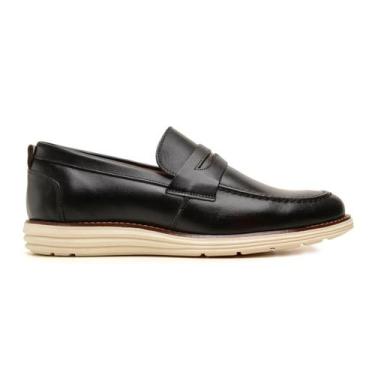 Imagem de Sapato Social Casual Loafer Masculino Derby Em Couro Preto - GGFontane