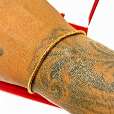 Imagem de Pulseira Masculina Bracelete 2mm Rabo De Rato Banhada Ouro - Azmar Sem