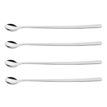Imagem de Kit 4 Colheres Bailarina Inox Para Drinks Gin Coquetel Suco 30cm Tramo