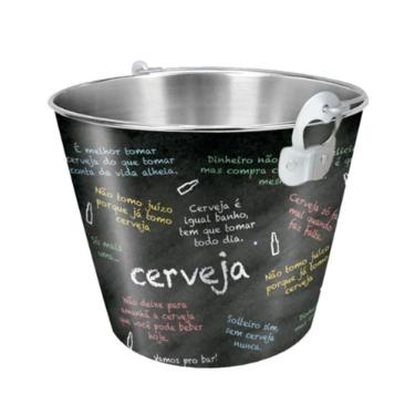 Imagem de Balde De Gelo Com Abridor 5 Litros Decorado Cerveja Gelada