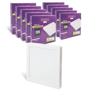 Imagem de 10x Painel Plafon Led Quadrado Sobrepor Luz Quente 18w 3000k