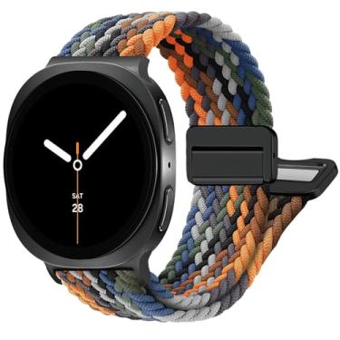 Imagem de BXUXOHS Pulseiras magnéticas de nylon para Samsung Galaxy Watch 8/Galaxy Watch 8 Classic; pulseira esportiva de tecido elástico trançado sem lacunas para Galaxy Watch 8/8 Classic de 40 mm, 44 mm, 46