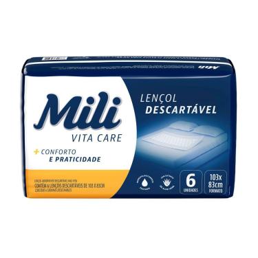 Imagem de Lençol Absorvente Mili Vita Care Descartável com 6 Unidades