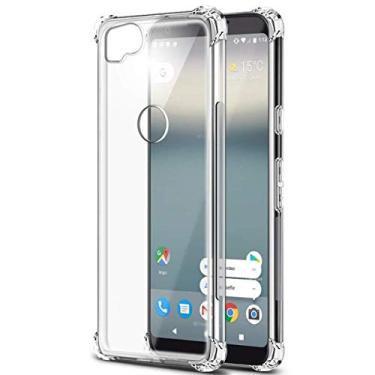 Imagem de iCoverCase Capa transparente compatível com Google Pixel 2, capa fina e fina de TPU (poliuretano termoplástico) macio e transparente