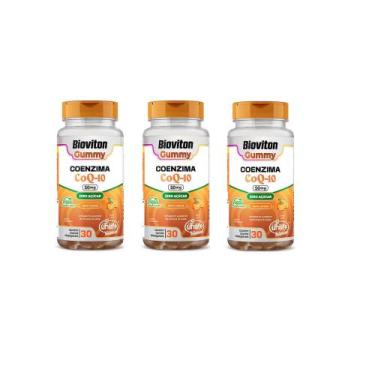 Imagem de Kit 3 Coenzima Coq-10 Gummy 3x30 Gomas De Laranja Unilife, Laranja