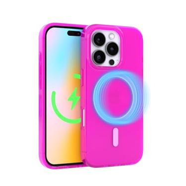 Imagem de FELONY CASE Para iPhone 16 Pro - Capa de telefone transparente rosa neon, compatível com MagSafe - Capas protetoras à prova de choque de 360° projetadas para Apple iPhone 16 Pro