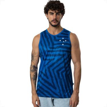 Imagem de Camiseta Regata Masculina Cruzeiro Clássica Logo em Silk-Masculino