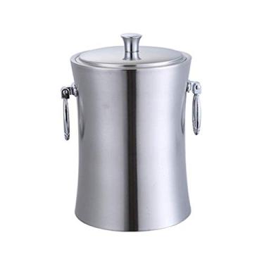 Imagem de Balde de gelo espesso de parede dupla isolado aço inoxidável balde de gelo recipiente vinho champanhe
