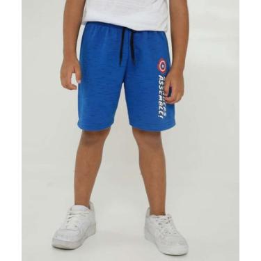 Imagem de Bermuda Infantil Moletinho Capitão América Marvel Tam -82503, Azul, 4
