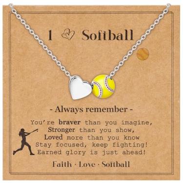 Imagem de AFSITNIG Colar de vôlei, futebol, softbol, basquete, futebol, tênis, pickleball, presentes para meninas, adolescentes, mulheres, acessórios esportivos, pingente, joias, Natal, aniversário, presentes