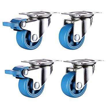 Imagem de Rodas de rodízio resistentes de 10 cm para móveis, carrinhos e vasos de flores - Rodízios de nylon com placa giratória, rodas de substituição duráveis para movimento suave e estabilidade