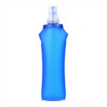 Imagem de 500ml Garrafa de Água Pliável Soft Flask Bebida TPU Hidratação para Corrida Ciclismo e Trilhas Leve Compacta Operação com Uma Mão Válvula Mordida Boca Larga Flexível Reutilizável