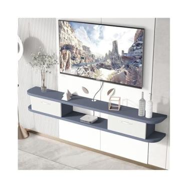 Imagem de CFGH6FDF Suporte de TV flutuante para armário de TV, console de mídia montado na parede de 188 cm com armazenamento para quarto, unidade de parede de mídia de sala de estar (cinza, médio)