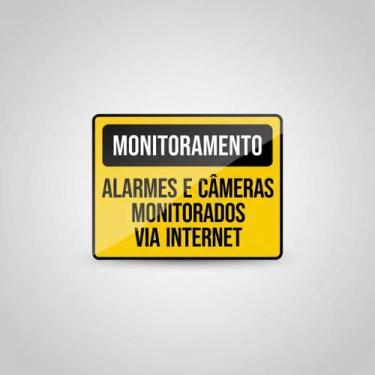 Imagem de Placa Acm Monitoramento Alarmes Câmeras Monitorados 18X23 - Sinalizo