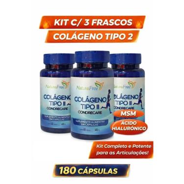 Imagem de KIT 3X COLÁGENO TIPO 2 (60 Caps) NATUREFREE (UC-II) SAÚDE DAS ARTICULAÇÕES-Unissex