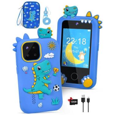 Imagem de Telefone infantil de brinquedo Jusvenmt Dinossauro com tela sensível a