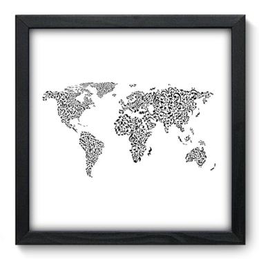 Imagem de Quadro Decorativo - Mapa Mundi - 33cm x 33cm - 085