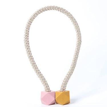 Imagem de Cinta de cortina fivela de vento nórdica sem instalação fivela magnética DIY corda borla cortina tiebacks suportes de cortina, T4,1 Pçs