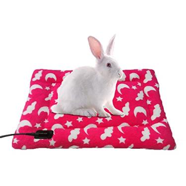 Imagem de Almofada de aquecimento USB Pets cobertor quente de inverno 3 marchas ajustável interior respirável tapete de cachorro gato para caixa de apito ao ar livre casa de cachorro lavável, rosa, 25 * 35 cm