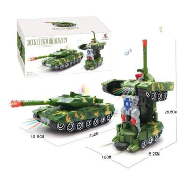Imagem de Carro Combate Tank Transformes Vira Robô Com Som E Luz - Toys