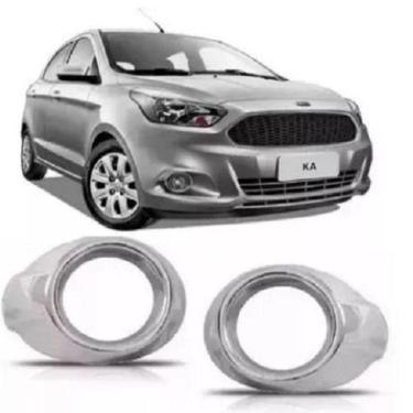 Imagem de Par Moldura Grade Farol Milha Ka 2018 Furo Cromado