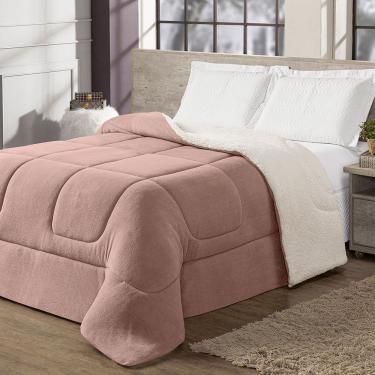Imagem de Coberdrom Cobertor Queen 1 Peça Maya Manta Soft E Sherpa De Carneiro 100% Poliéster - Rosê