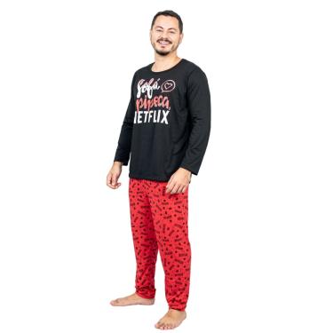Imagem de Pijama Adulto Masculino Estampado Longo Inverno Netflix pv