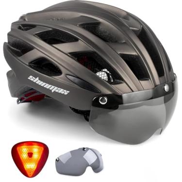 Imagem de Shinmax Capacete De Bicicleta, Cpsc/Cpc Para Homens E Mulheres Adultos Com Óculos Magnéticos Luz Fundo Led Ajustável Ciclismo Sm-T69