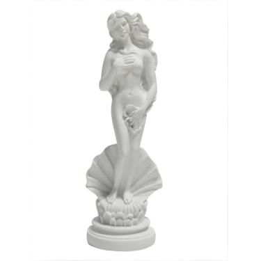 Imagem de Aphrodite Statue The Birth of Venus on Half-Shell 7.6 Inch - Greek Roman Goddess Sculpture, Handmade Resin Art Figurine Classical White Statue, Home & Office Decor