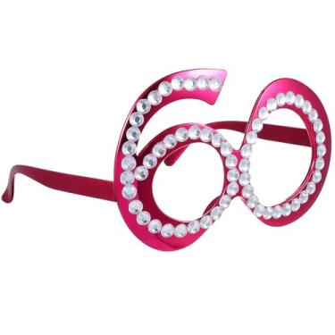 Imagem de Baluue 1 Peça de Óculos de Aniversário de 60 Anos Com Strass, Óculos de Sol de Inovadores, Óculos de Sol Inovadores, Decoração de Festa de Aniversário