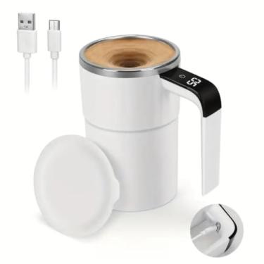 Imagem de Caneca Vácuo De Elétrica Mixer Inox Automática Mistura Shake Café Chá Self Stirring Mug