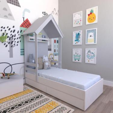 Imagem de Cama Infantil Lara com Gavetas 157cm X 153cm - Bramov Móveis