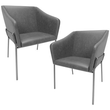 Imagem de Kit 2 Cadeiras Para Sala De Jantar Estar Living Olívia L02 Couríssimo Preto - Lyam Decor