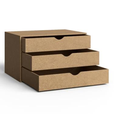 Imagem de Organize sua Mesa! Gaveteiro Organizador A4 Mais Suporte Para Monitor Escritorio - Escritório Prático(Gaveteiro 3 Gavetas)