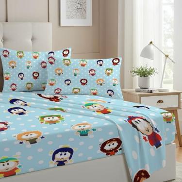 Imagem de Allenjoy Jogo de lençol com elástico, lençol de cima e 2 fronhas para meninos adolescentes e homens, fãs de quarto, casal